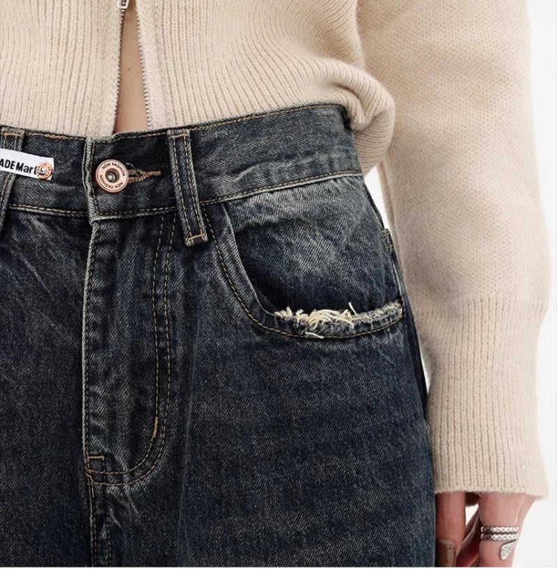 ג'ינס רחב לנשים בגזרת Y2K עם מותן גבוהה ורגליים רחבות במיוחד – דגם תמרה