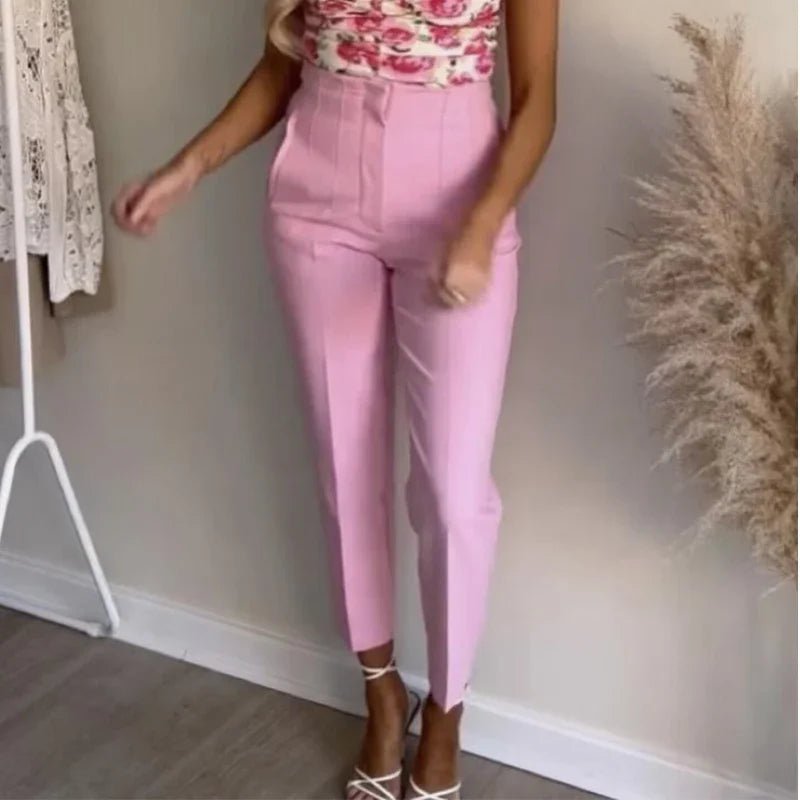 מכנסיים מחוייטים גבוהים לנשים "Elegance Fit" - Milu