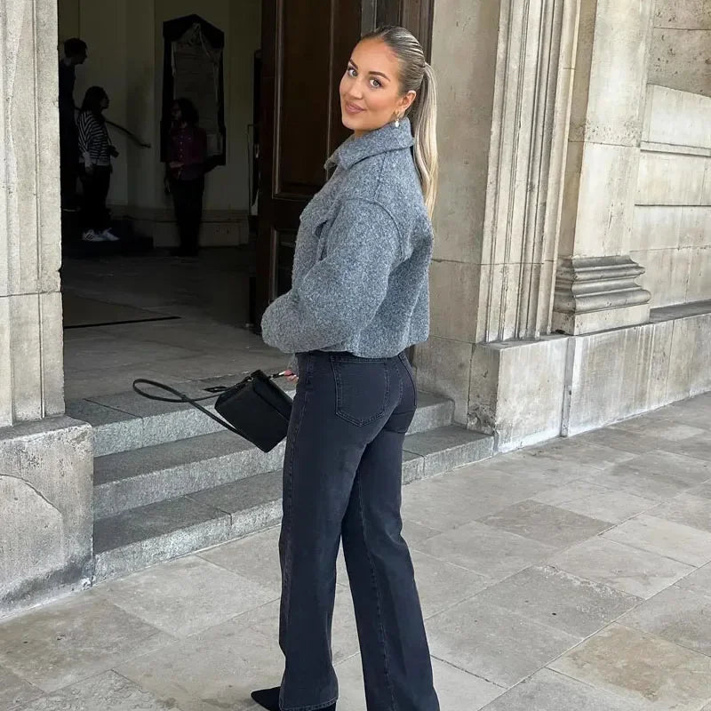 ז'קט פליז קצר "Cozy Charm" לנשים - Milu