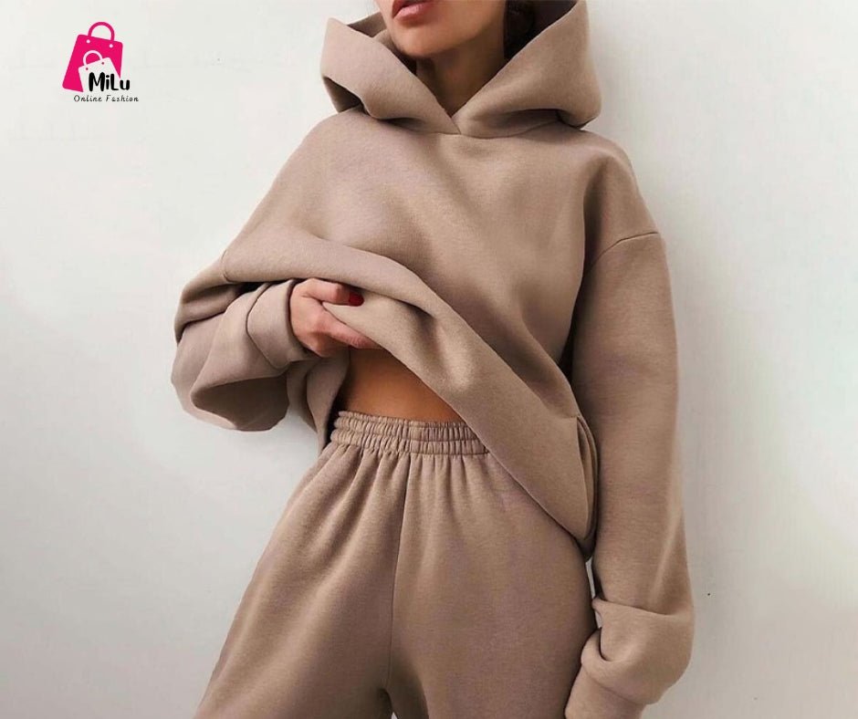 סט אופיר - חליפת קפוצ'ון נוחה ומחממת - Milu