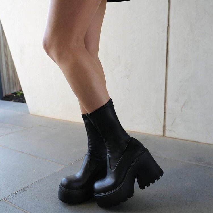 מגפי עקב פלטפורמה Miya - סטייל ונוחות ברמה גבוהה - Milu