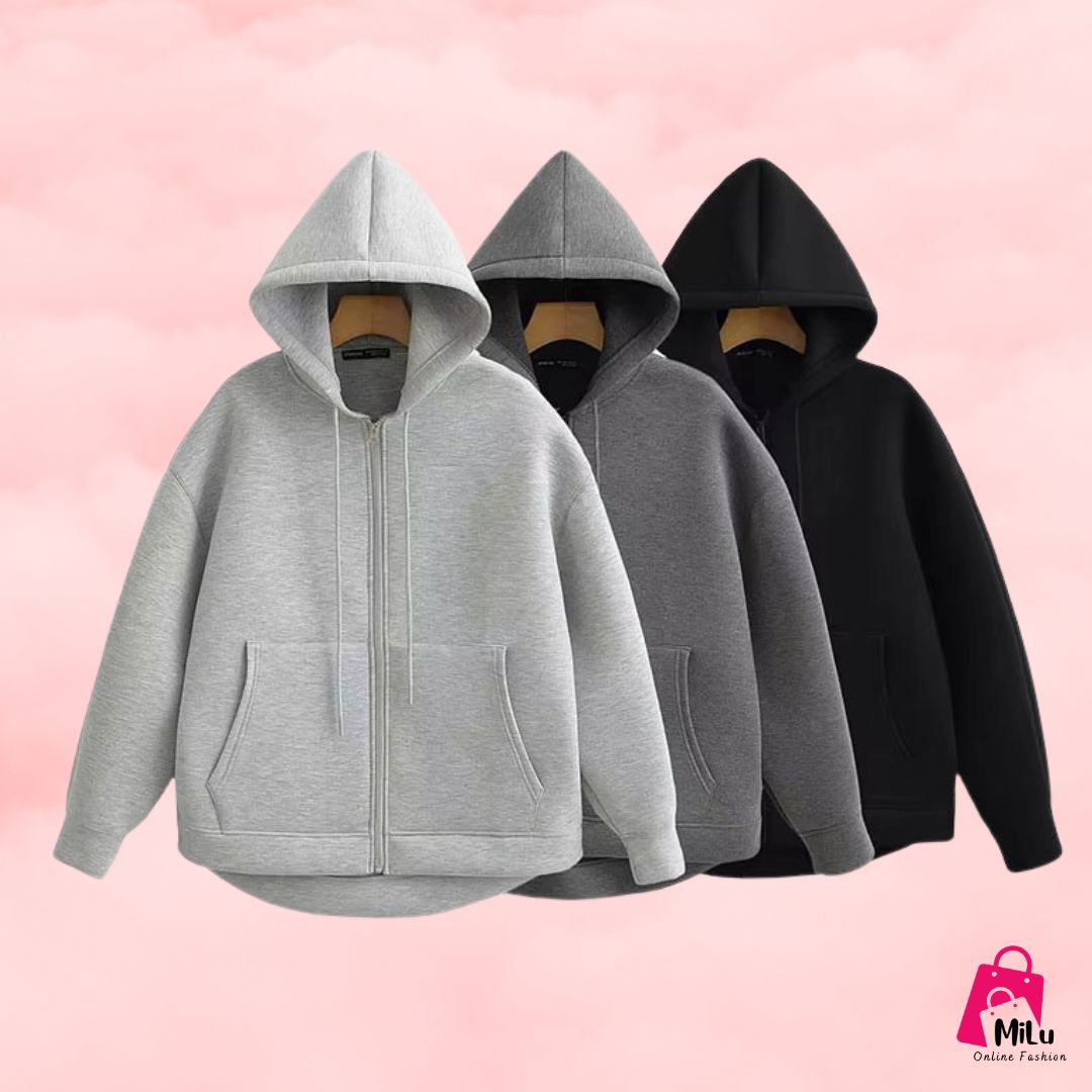 קפוצ’ון אפור כהה לנשים – Milu Shop