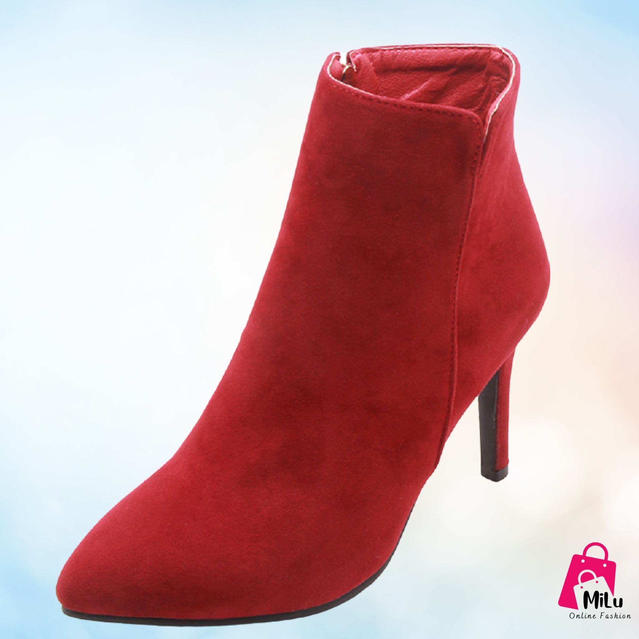 מגפון אדום לנשים אלגנטי עם עקב דק